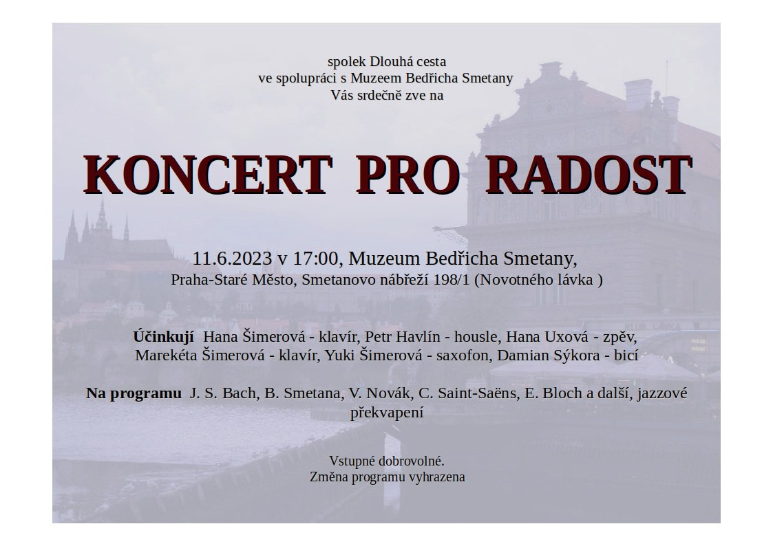 Koncert pro radost pro Dlouhou cestu v Praze