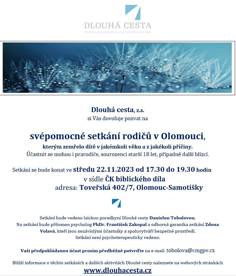 Svépomocné setkání - Olomouc 22. 11. 2023