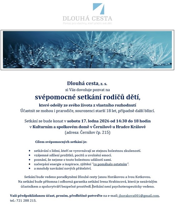 Svépomocné setkání rodičů, jejichž děti si samy vzaly život