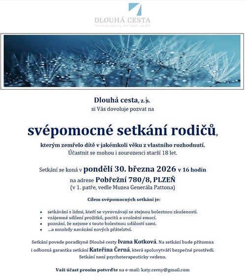 Svépomocné setkání pro rodiče, jejichž dítě si vzalo život